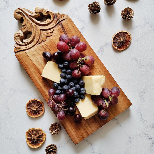 Ellora Hand-Carved Teak Wood Serving & Chopping Board